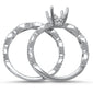 <span>DIAMOND CLOSEOUT! </span>.66ct G SI 14k White Gold Infinity Band Diamond Semi Mount Engagement Bridal Set