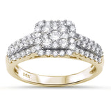 <span>DIAMOND CLOSEOUT! </span> .93ct 14k Yellow Gold Diamond Square Engagement Wedding Ring Size 6.5