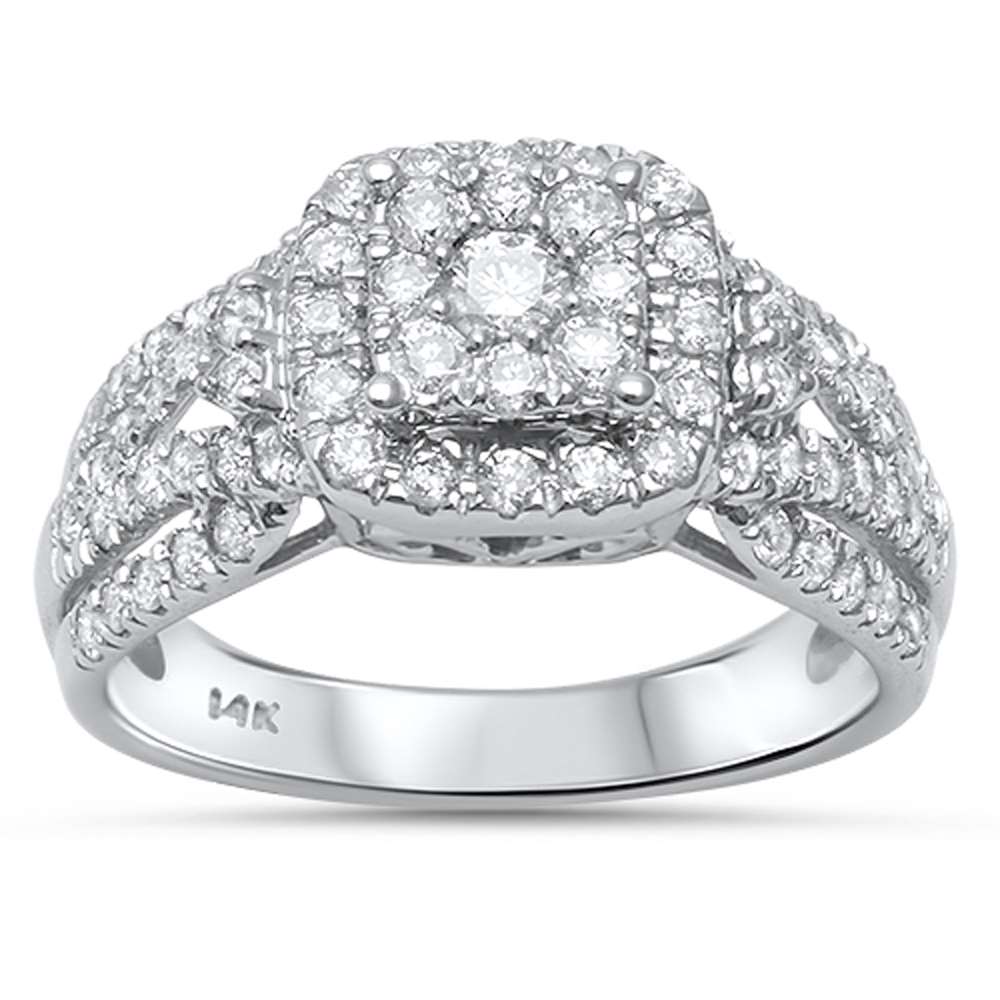 .99ct G SI 14kt White Gold Square Engagement Solitaire Diamond Ring Size 6.5
