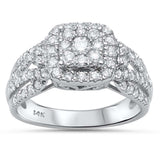 .99ct G SI 14kt White Gold Square Engagement Solitaire Diamond Ring Size 6.5