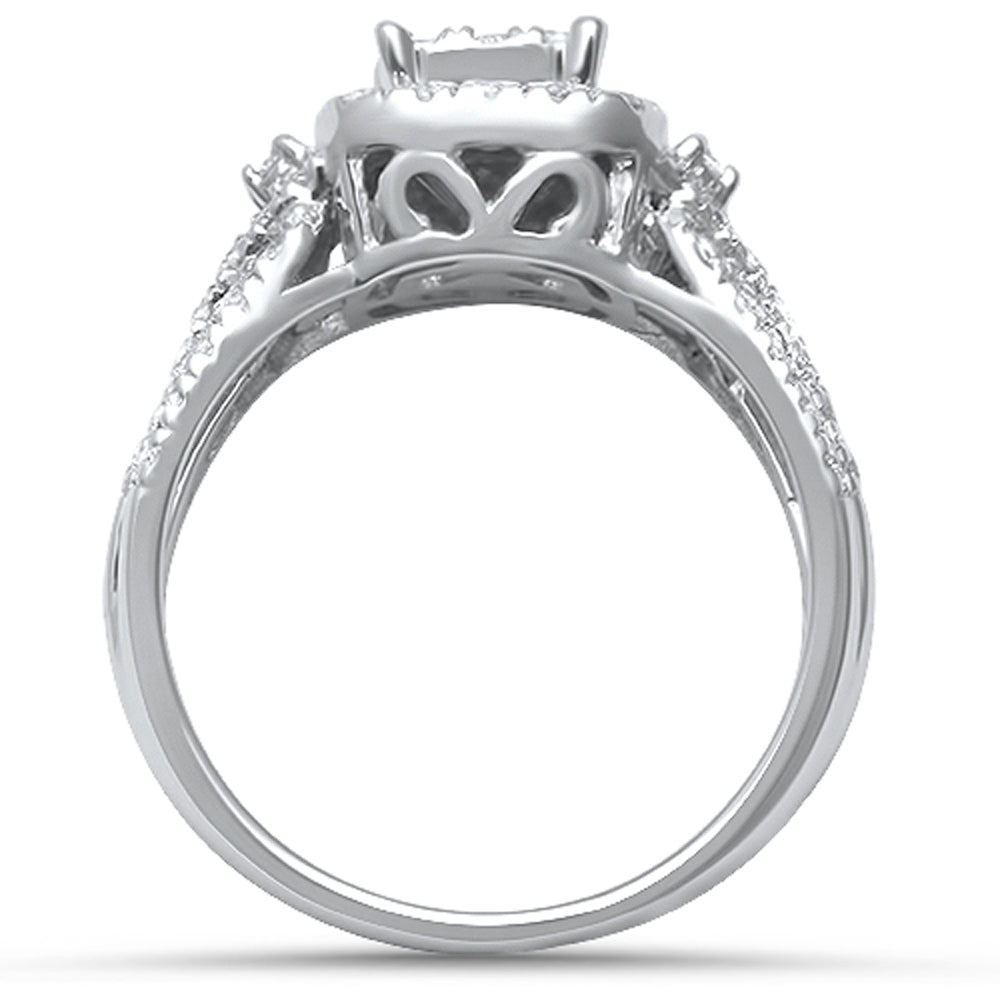 .99ct G SI 14kt White Gold Square Engagement Solitaire Diamond Ring Size 6.5