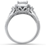 .99ct G SI 14kt White Gold Square Engagement Solitaire Diamond Ring Size 6.5