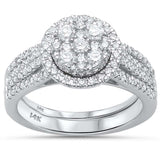 1.02ct G SI 14kt White Gold Round Engagement Solitaire Diamond Bridal Set Sz 6.5