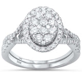 <span>DIAMOND CLOSEOUT! </span> 1.04ct G SI 14kt White Gold Oval Engagement Solitaire Diamond Ring Bridal Set