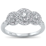 .50ct G SI 14kt White Gold Round Three Stone Engagement Solitaire Ring Size 6.5