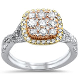 <span>DIAMOND CLOSEOUT! </span> 1.04ct 14k Three tone Gold Infinity Diamond Engagement Ring Set Size 6.5