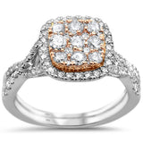 <span>¡CIERRE DE DIAMANTES! </span>Anillo de Compromiso de Oro de 14k de Dos Tonos con Diamante Cuadrado de 1.01ct, Talla 6.5