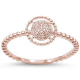 <span>DIAMOND CLOSEOUT! </span>.05ct 14K Rose Gold Modern Circle Diamond Ring Size 6.5