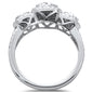 <span style="color:purple">SPECIAL!</span>.89ct 14k White Gold Three Stone Anniversary Diamond Ring Size 6.5