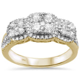 .92ct 14k Yellow Gold Three Stone Anniversary Diamond Ring Size 6.5