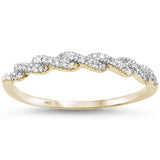 <span>DIAMOND CLOSEOUT! </span>.10ct 14kt Yellow Gold Twisted Band Infinity Diamond Band Ring Size 6.5