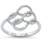 .14ct 14kt White Gold Infinity Swirl Bands Diamond Ring Size 6.5