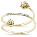 .07ct 14k Yellow Gold Diamond Wrap around Trendy Ring Size 6.5