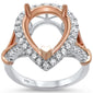 <span>DIAMOND CLOSEOUT! </span>.73ct 14kt White & Rose Gold Pear Diamond Semi Mount Engagement Ring
