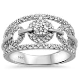 <span>DIAMOND  CLOSEOUT! </span>.61ct 14k White Gold Diamond Statement Ring Size 6.5