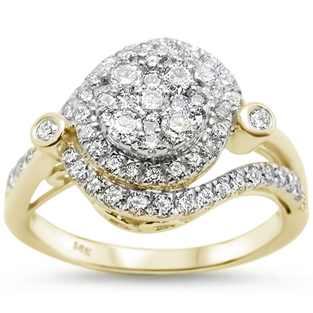 <span>DIAMOND  CLOSEOUT! </span> .97ct 14k Yellow Gold Round Diamond Engagement Wedding Ring Size 6.5