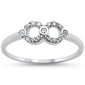 .11ct 14k White Gold Diamond Heart Infinity Love Ring Size 6.5