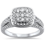 <span>¡LIQUIDACIÓN DE DIAMANTES! </span> Anillo de compromiso de diamante de oro blanco de 14k de 1.03ct, talla 6.5