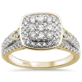 97ct 14k Two Tone Gold Diamond Engagement Ring Size 6.5