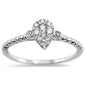 .24ct 14k White Gold Diamond Pear Shaped Solitaire Promise Ring Size 6.5