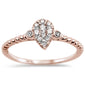 .24ct 14k Rose Gold Pear Shape Diamond Solitaire Promise Ring Size 6.5