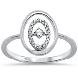 .13ct 14k White Gold Diamond Oval Trendy Ring Size 6.5