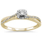 .22ct F SI 14k Yellow Gold Round Diamond Twisted Band Engagement Ring Size 6.5