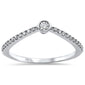 .17ct 14k White Gold Diamond Trendy Chevron Ring Size 6.5