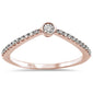 .17ct 14k Rose Gold Diamond Chevron Trendy Ring Size 6.5