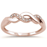 <span>¡CIERRE DE DIAMANTES! </span> .03ct 14k Oro Rosa Diamante Anillo Infinito Talla 6.5