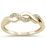 .03ct 14k Yellow Gold Diamond Infinity Band Ring Size 6.5