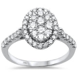 1.0ct 14k White Gold Oval Diamond Solitaire Rinze 6.5