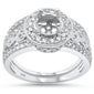 <span>DIAMOND CLOSEOUT! </span>.59ct 14k White Gold Diamond Engagement Bridal Set Semi mount Ring Size 6.5