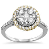 .93ct 14k Two Tone Round Diamond Solitaire Engagement Ring Size 6.5