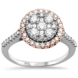 .95ct 14k Two Tone Round Diamond Solitaire Ring Size 6.5