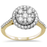 <span>¡LIQUIDACIÓN DE DIAMANTES! </span> Anillo de compromiso de diamante redondo de oro amarillo de 14K y 0,90 quilates, talla 6.5