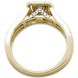 .95ct 14k Yellow Gold Square Diamond Engagement Ring Size 6.5