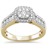 .95ct 14k Yellow Gold Square Diamond Engagement Ring Size 6.5