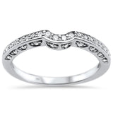 .19ct 14k White Gold Diamond Accent Wedding Band Ring Size 6.5