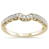 <span>DIAMOND CLOSEOUT! </span> .22ct 14k Yellow Gold Diamond Curved Accent Anniversary Wedding Band Ring