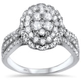 1.20ct 14k White Gold Oval Diamond Engagement Solitaire Ring Size 6.5