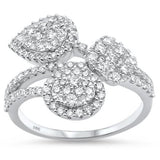 1.10ct 14k White Gold Diamond Fashion Statement Trendy Ring Size 6.5