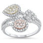 <span style="color:purple">SPECIAL!</span>1.11ct 14k 3 Tone Gold Diamond Fashion Elegant Ring Size 6.5