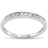.24ct 14k White Gold Round Diamond Channel Set Wedding Band Ring