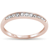 <span>DIAMOND CLOSEOUT! </span>.26ct 14k Rose Gold Round Diamond Channel Set Wedding Band Ring