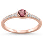 <span>GEMSTONE CLOSEOUT </span>! 0.51cts 14k Rose Gold Round Pink Tourmaline  Diamond Ring Size 6.5