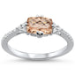 <span>GEMSTONE CLOSEOUT! </span>1.03cts 14k White gold Cushion Morganite & Diamond Ring Size 6.5