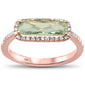 <span>GEMSTONE CLOSEOUT! </span>1.34cts 14k Rose Gold Cushion Modern Green Amethyst Diamond Ring Size 6.5