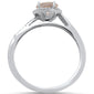 <span>GEMSTONE CLOSEOUT </span>! 0.86cts 10k White gold Round Morganite Diamond Ring Size 6.5