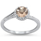 <span>GEMSTONE CLOSEOUT </span>! 0.86cts 10k White gold Round Morganite Diamond Ring Size 6.5
